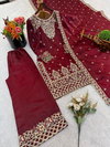 Sr 1700 Pure Gmy Silk With Embroidery Sequence Work Readymade Suits Online Wholesale